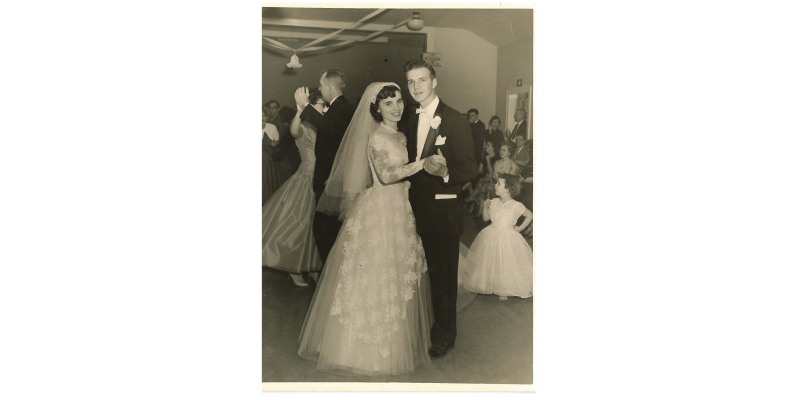 Bob and Mary Russell   - Wedding reception at the Farnham Firehall November 12, 1955